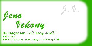 jeno vekony business card